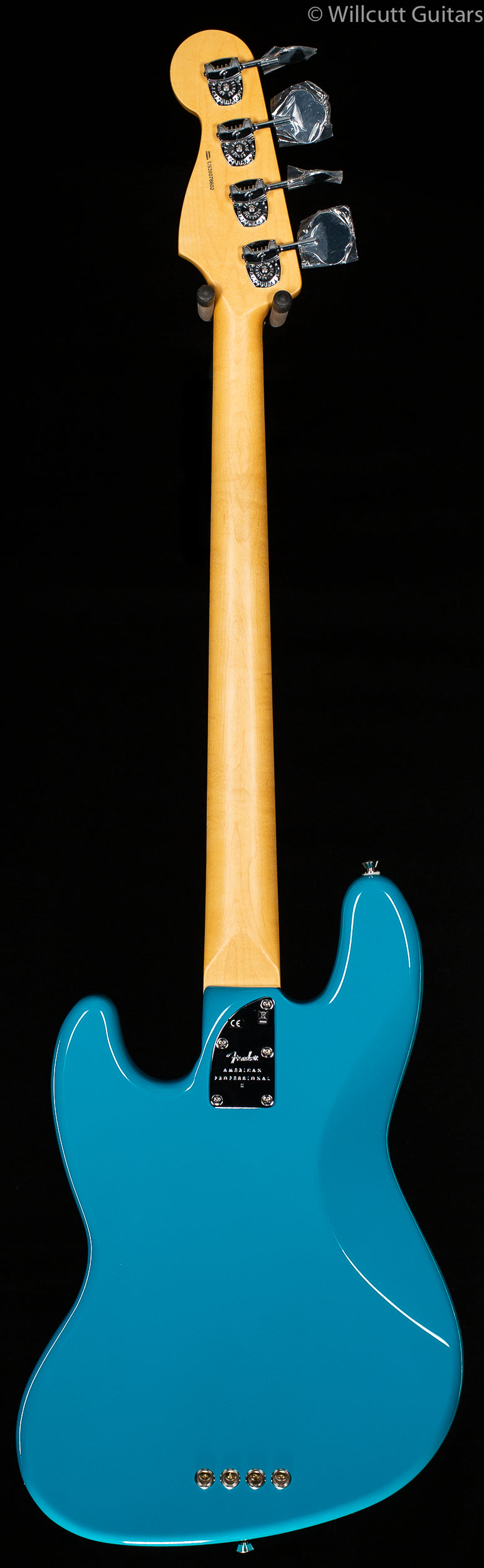 Fender American Professional II Jazz Bass Miami Blue Rosewood Bass Guitar (602)