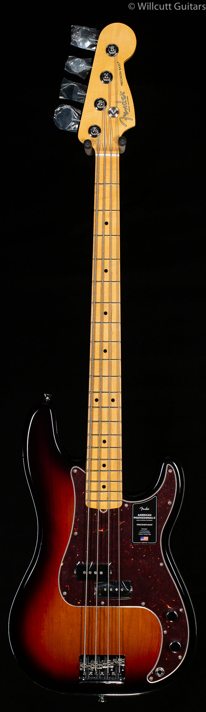 Fender American Professional II Precision Bass 3-Color Sunburst Maple Fingerboard Bass Guitar