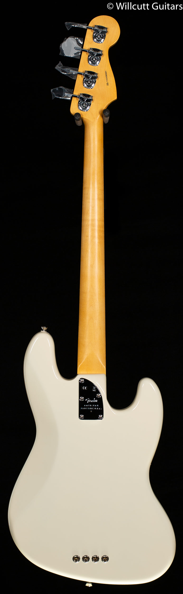 Fender American Professional II Jazz Bass Olympic White Rosewood Fingerboard Left-Hand Bass Guitar (691)