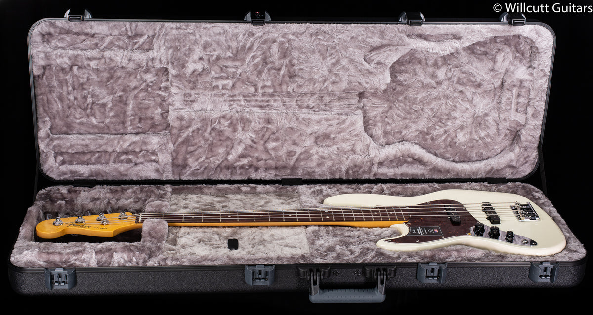 Fender American Professional II Jazz Bass Olympic White Rosewood Fingerboard Left-Hand Bass Guitar (691)