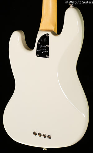 Fender American Professional II Jazz Bass Fretless Olympic White Rosewood Fingerboard Bass Guitar
