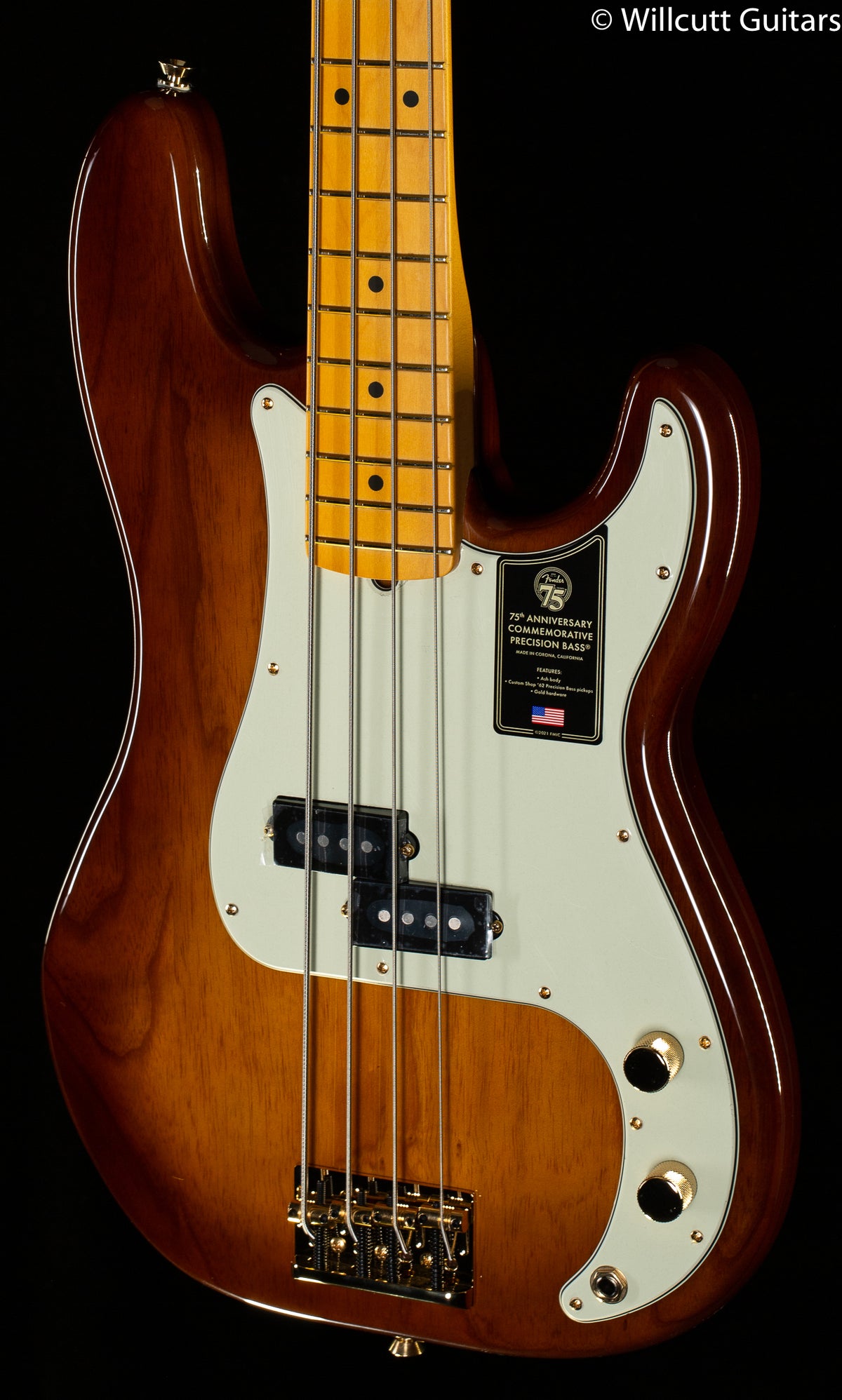 Fender 75th Anniversary Commemorative Precision Bass Maple Fingerboard 2-Color Bourbon Burst Bass Guitar