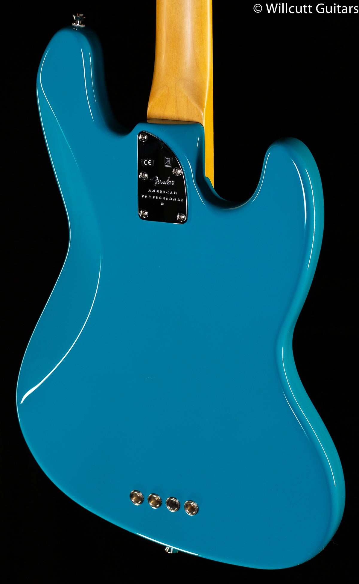 Fender American Professional II Jazz Bass Miami Blue Left-Hand Bass Guitar (615)