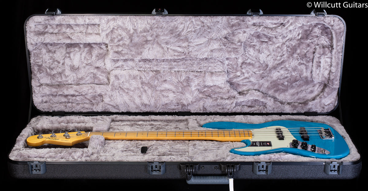 Fender American Professional II Jazz Bass Miami Blue Left-Hand Bass Guitar (615)