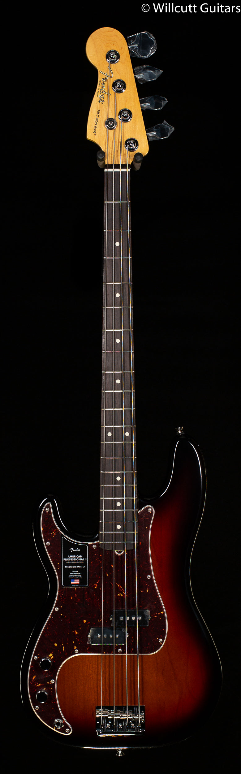 Fender American Professional II Precision Bass 3-Color Sunburst Left-Hand Bass Guitar (529)