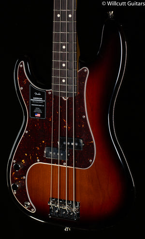 Fender American Professional II Precision Bass 3-Color Sunburst Left-Hand Bass Guitar