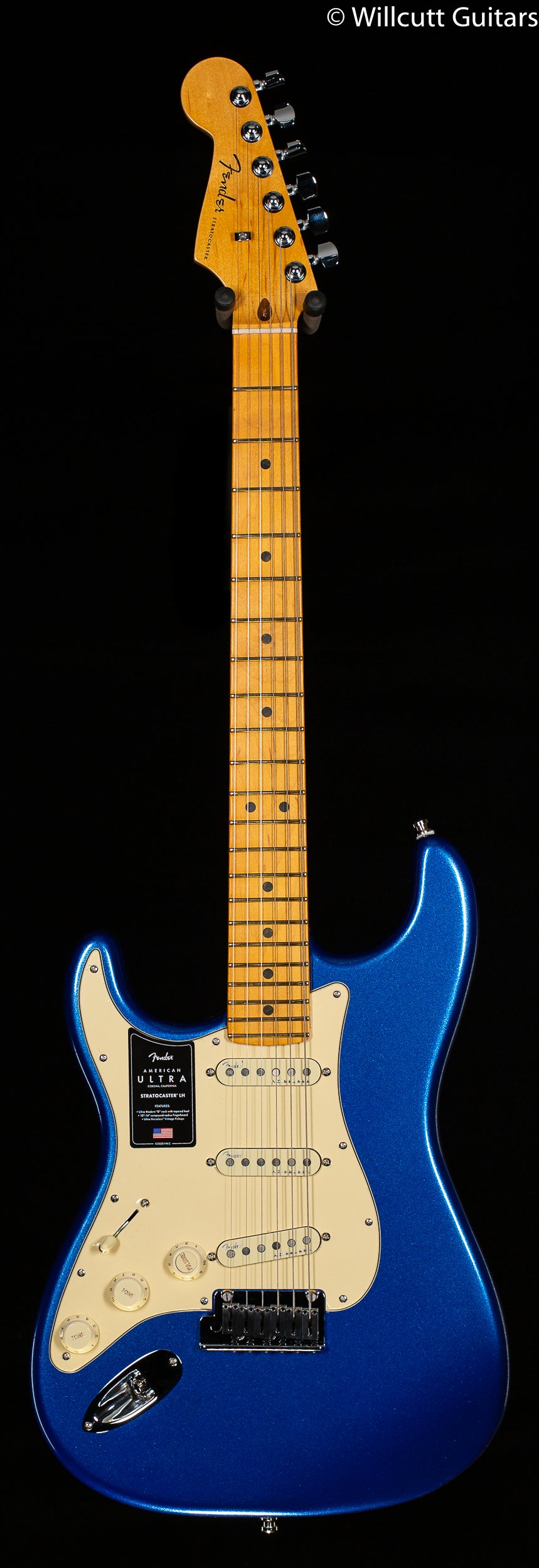 Fender American Ultra Stratocaster Maple Neck Cobra Blue Left