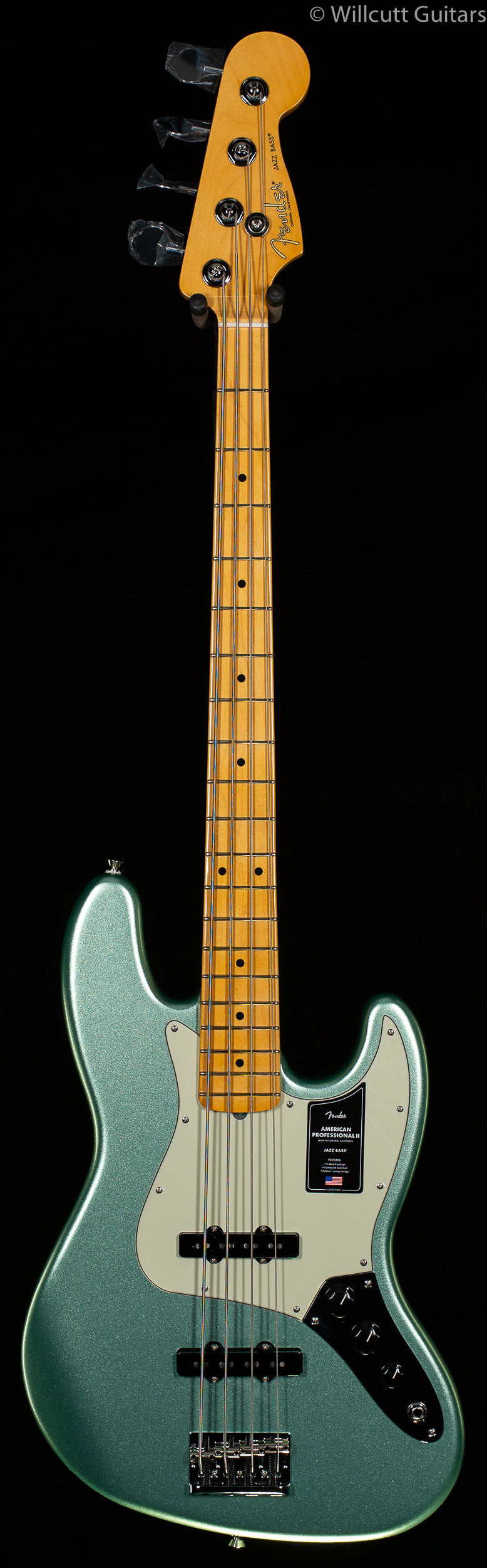 Fender American Professional II Jazz Bass Mystic Surf Green  Maple Fingerboard Bass Guitar