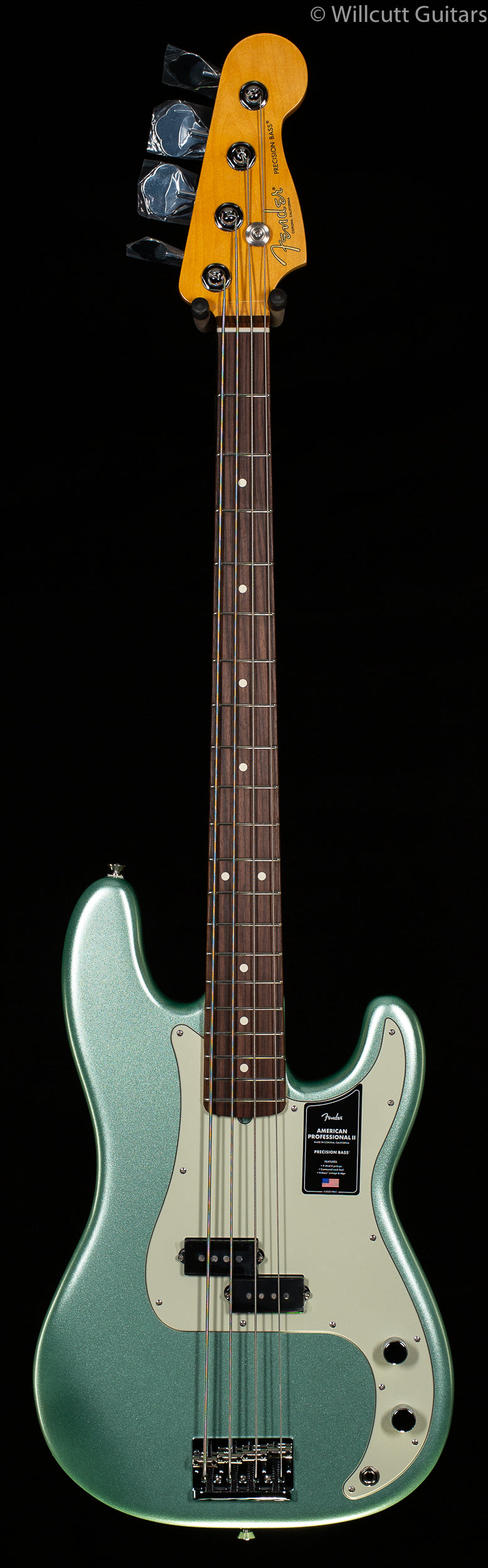 Fender American Professional II Precision Bass Mystic Surf Green Rosewood Fingerboard Bass Guitar
