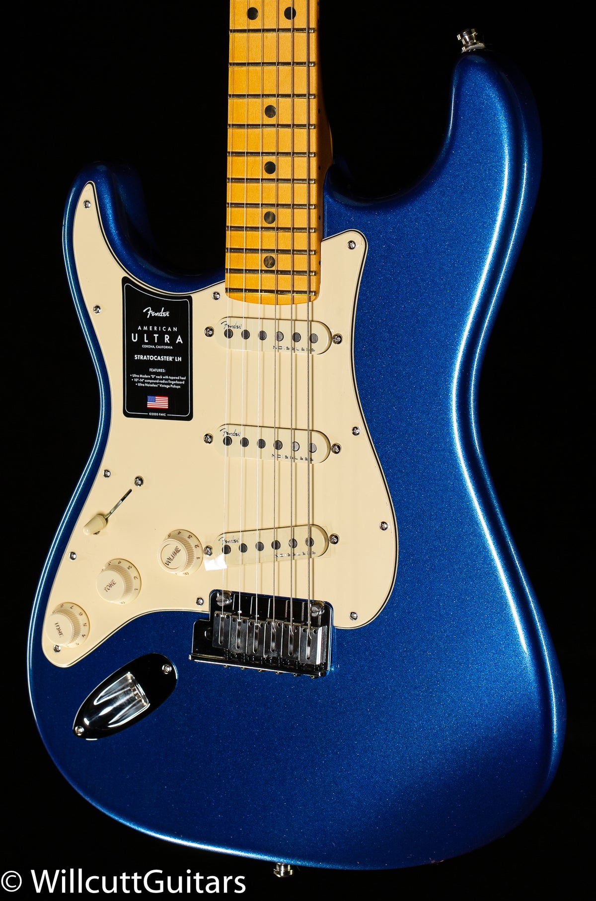 Fender American Ultra Stratocaster Maple Neck Cobra Blue Left Handed (372)
