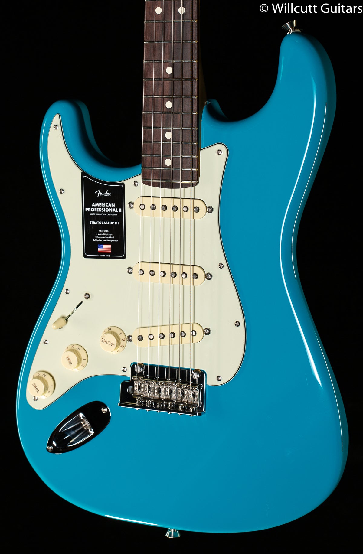Fender American Professional II Stratocaster Miami Blue Rosewood Fingerboard Lefty (718)