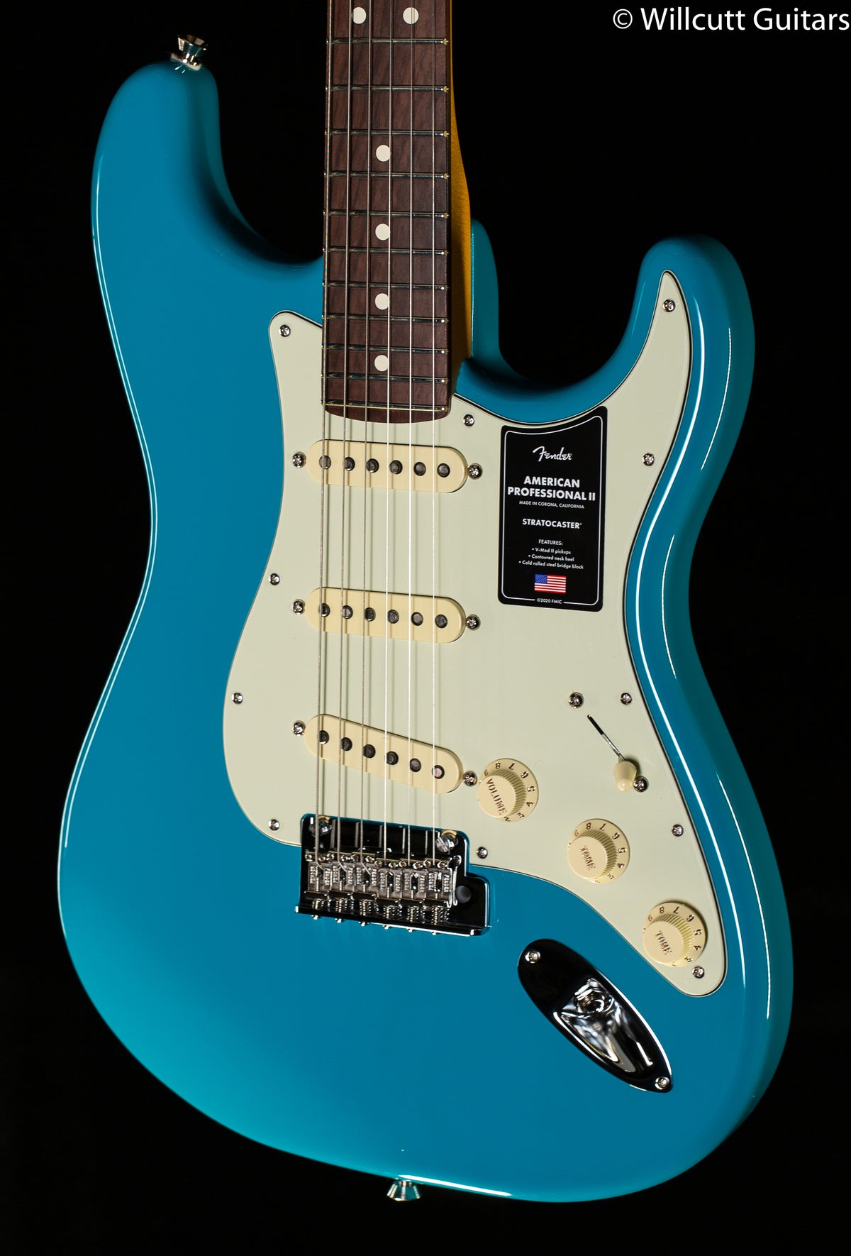Fender American Professional II Stratocaster Miami Blue Rosewood Fingerboard (750)