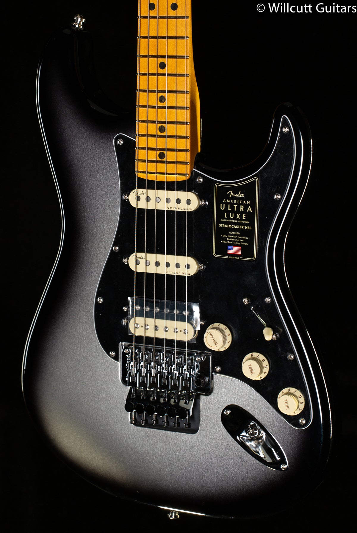 Fender Ultra Luxe Stratocaster Floyd Rose HSS Silverburst Maple Fingerboard