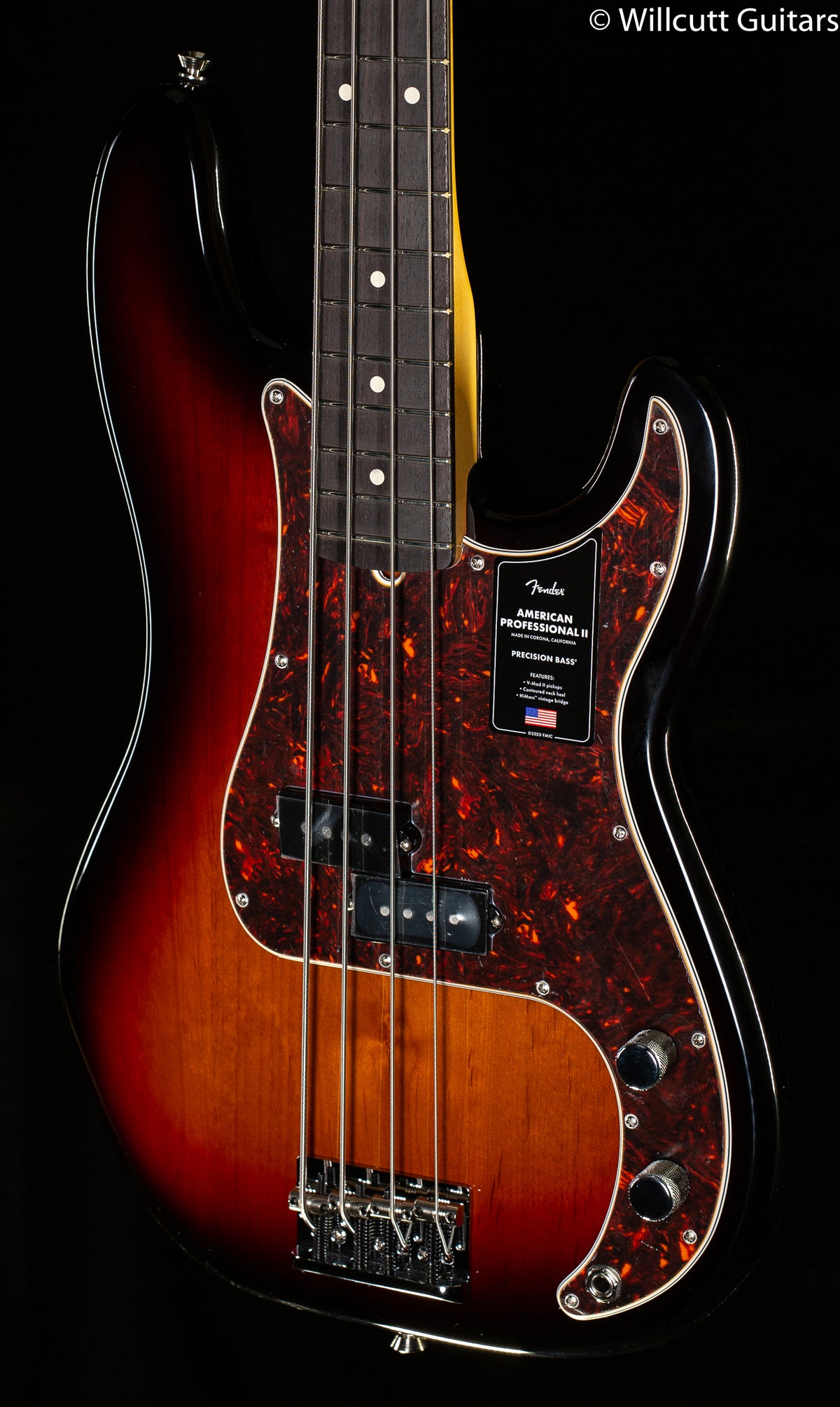 Fender American Professional II Precision Bass 3-Color Sunburst Rosewood Fingerboard Bass Guitar (620)