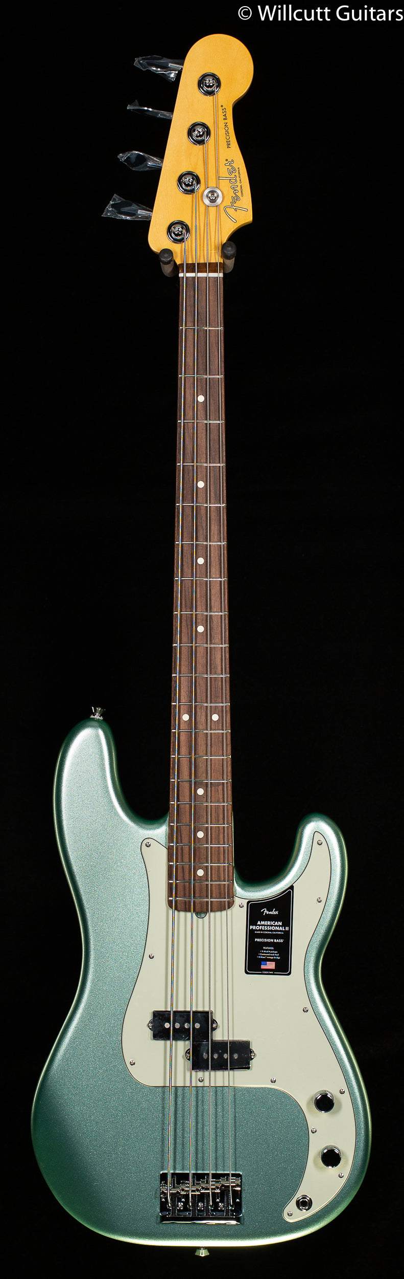 Fender American Professional II Precision Bass Mystic Surf Green Rosewood Fingerboard Bass Guitar