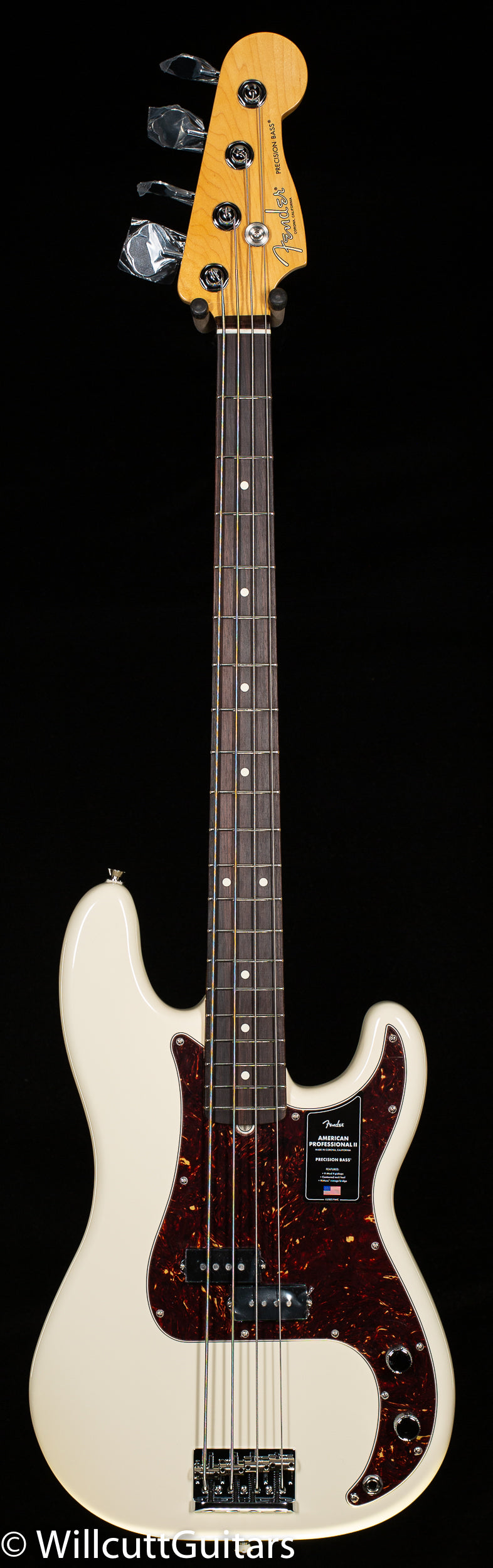 Fender American Professional II Precision Bass Olympic White Rosewood Fingerboard Bass Guitar