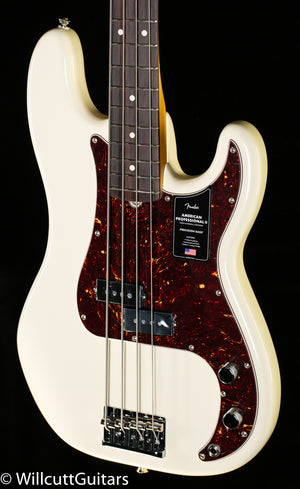 Fender American Professional II Precision Bass Olympic White Rosewood Fingerboard Bass Guitar