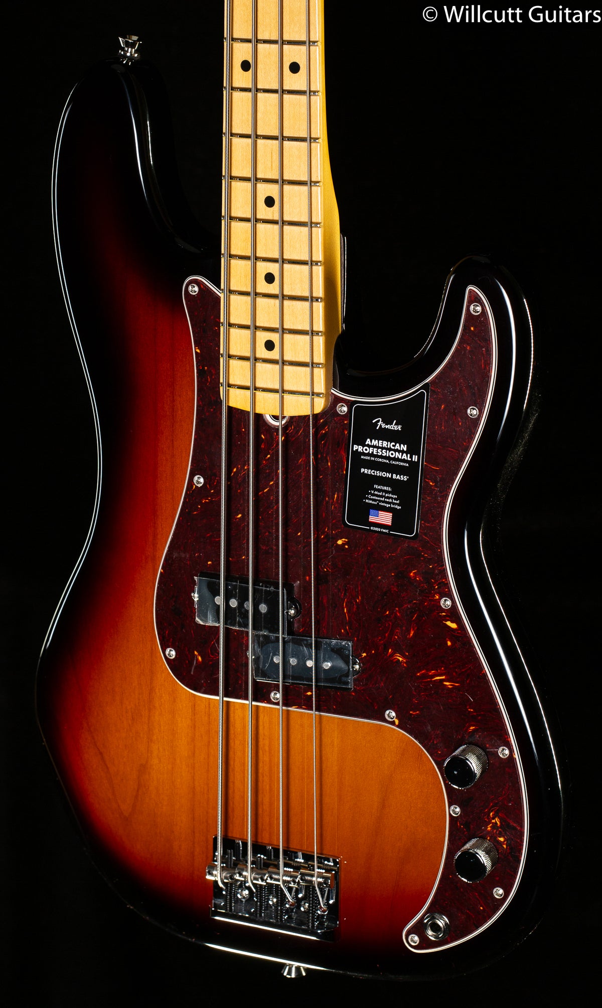 Fender American Professional II Precision Bass 3-Color Sunburst Maple Fingerboard Bass Guitar