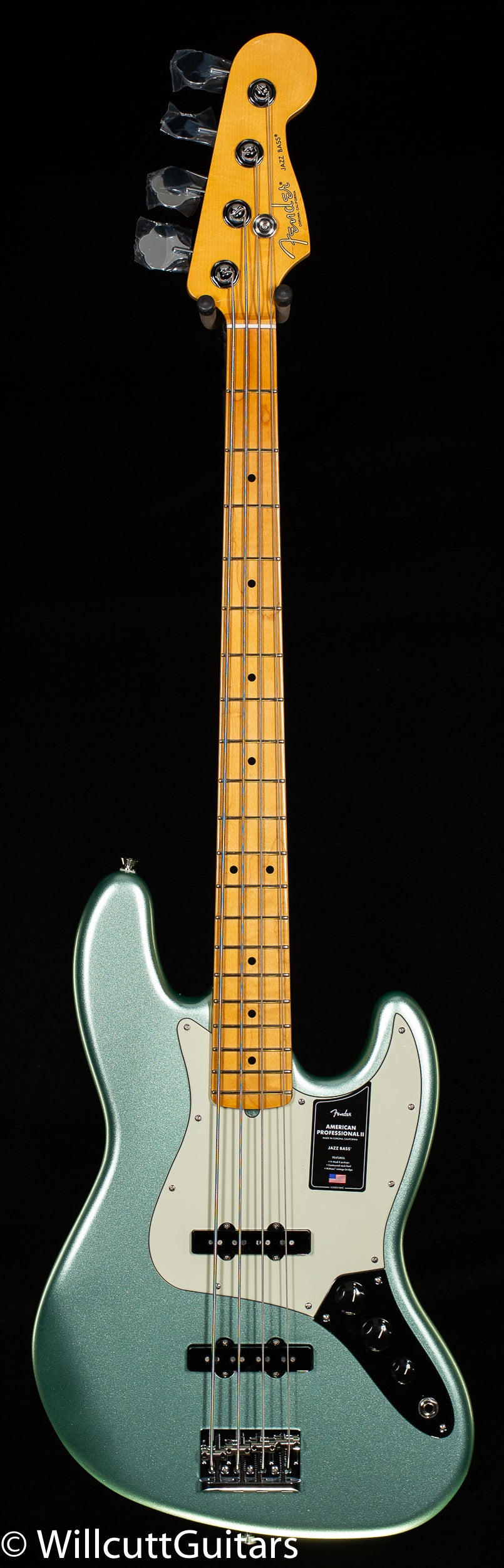 Fender American Professional II Jazz Bass Mystic Surf Green  Maple Fingerboard Bass Guitar