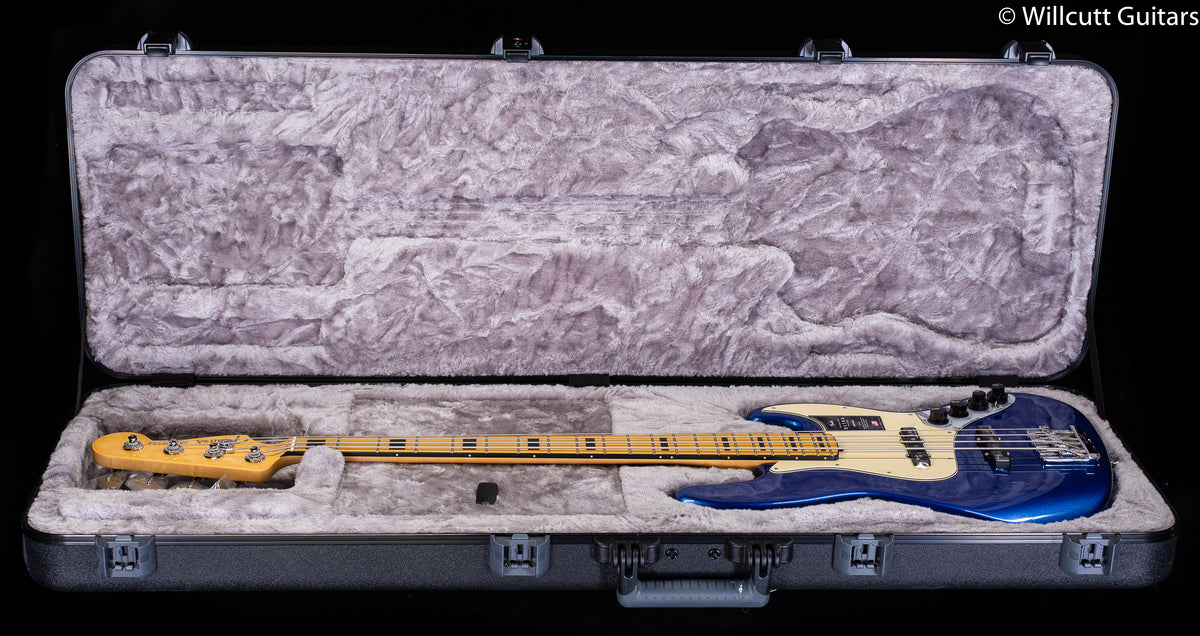 Fender American Ultra Jazz Bass®, Maple Fingerboard, Cobra Blue Bass Guitar (927)