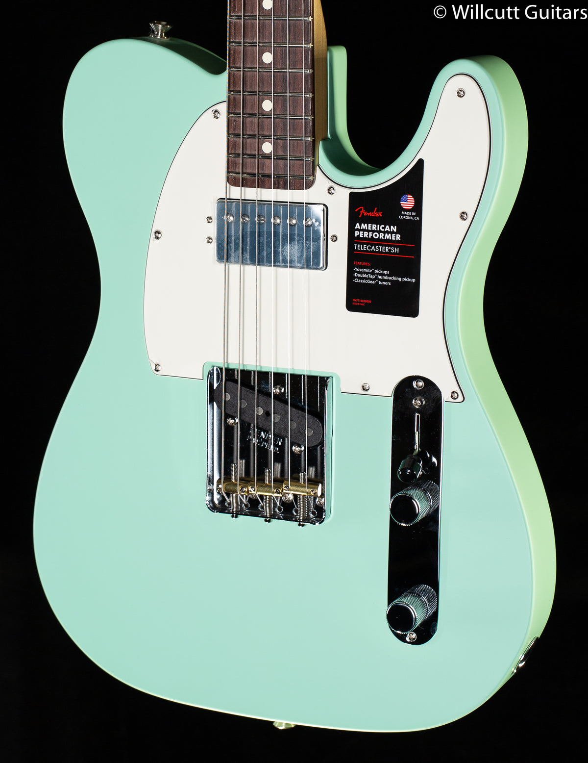 Fender American Performer Telecaster with Humbucker Satin Surf Green