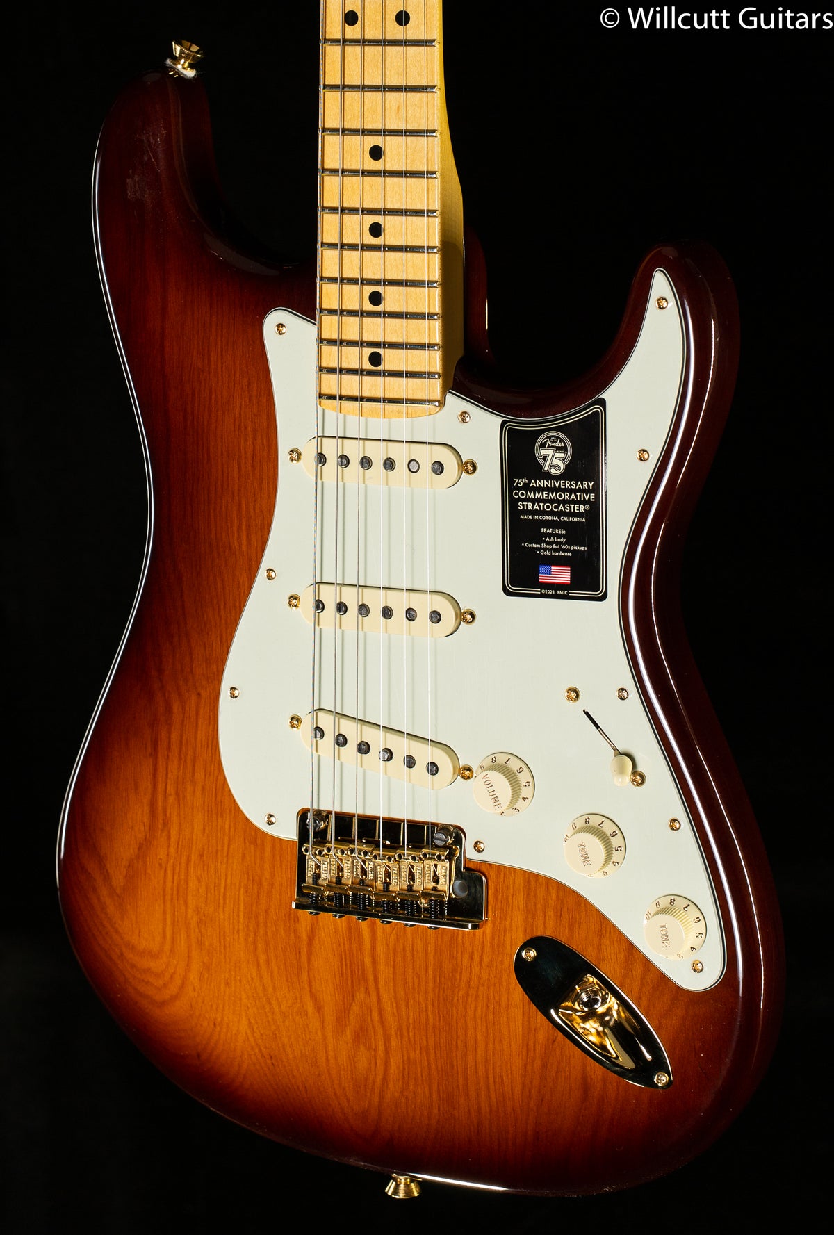 Fender 75th Anniversary Commemorative Stratocaster Maple Fingerboard 2-Color Bourbon Burst