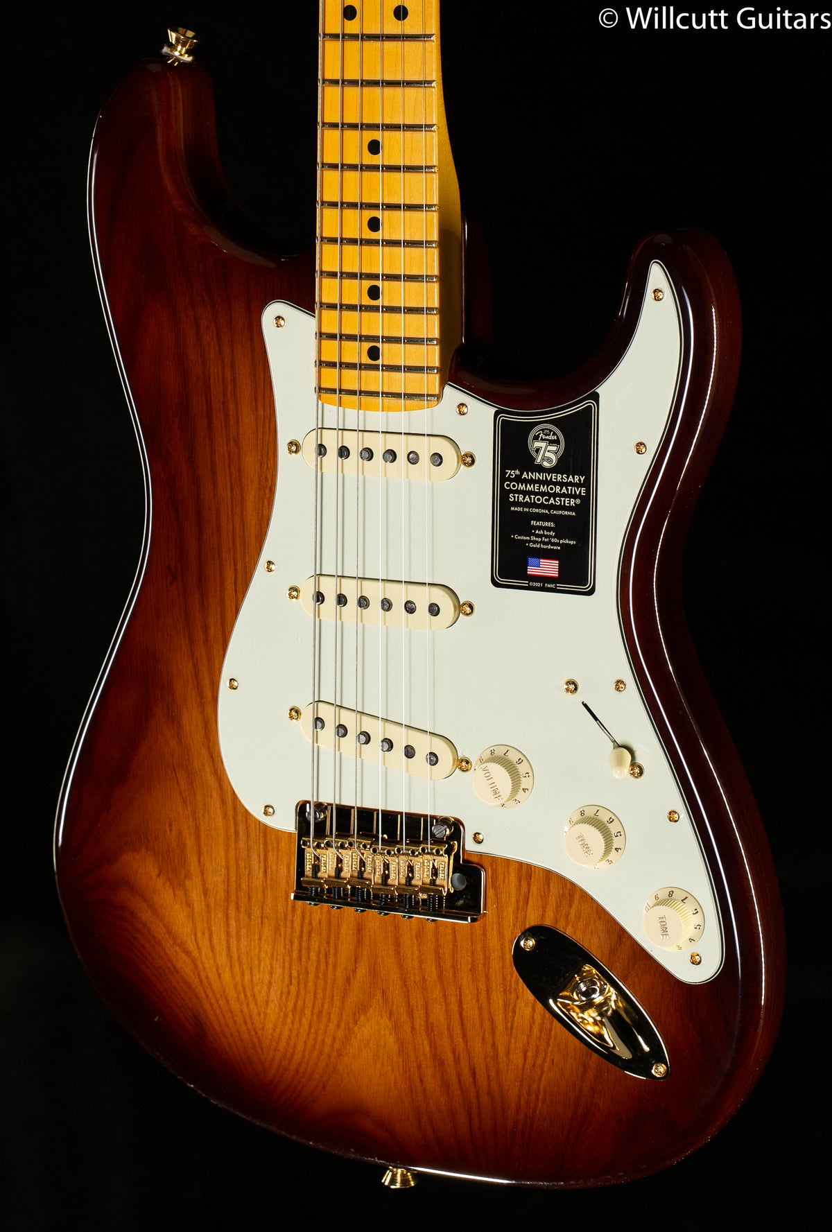 Fender 75th Anniversary Commemorative Stratocaster Maple Fingerboard 2-Color Bourbon Burst