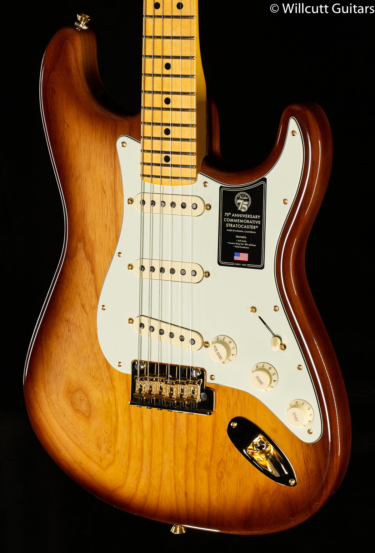 Fender 75th Anniversary Commemorative Stratocaster Maple Fingerboard 2-Color Bourbon Burst