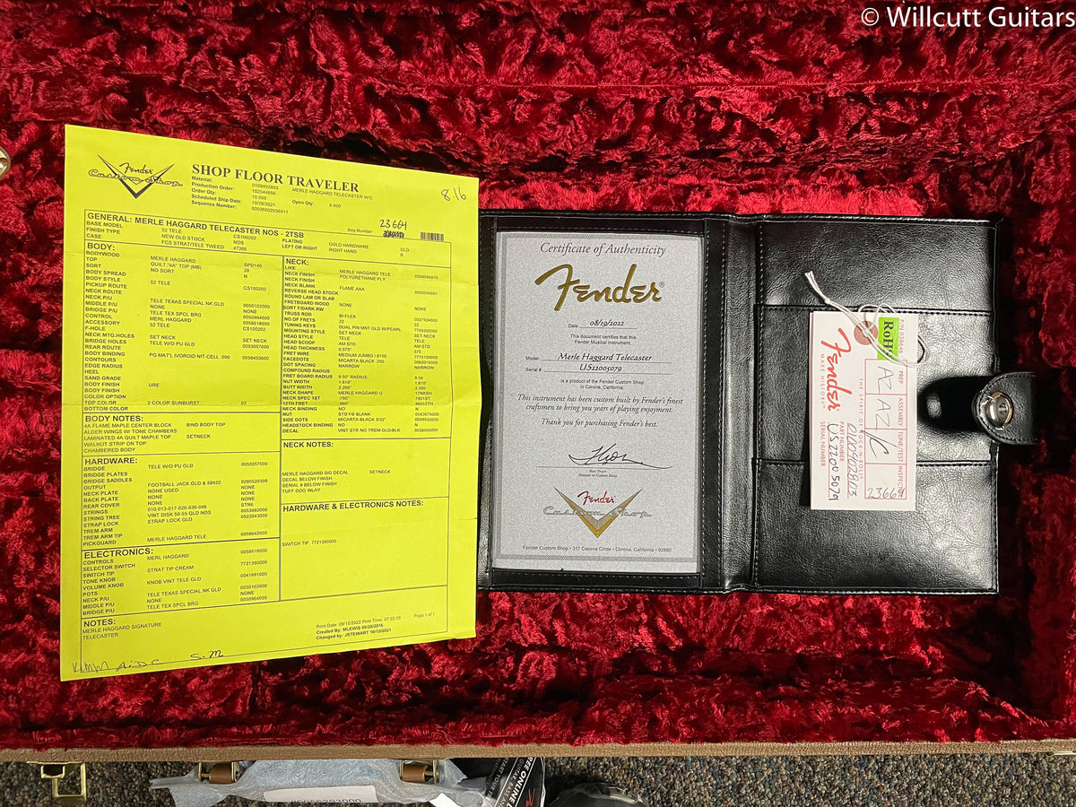 Fender Custom Shop Merle Haggard Telecaster, Maple Fingerboard, 2-Color Sunburst (079)