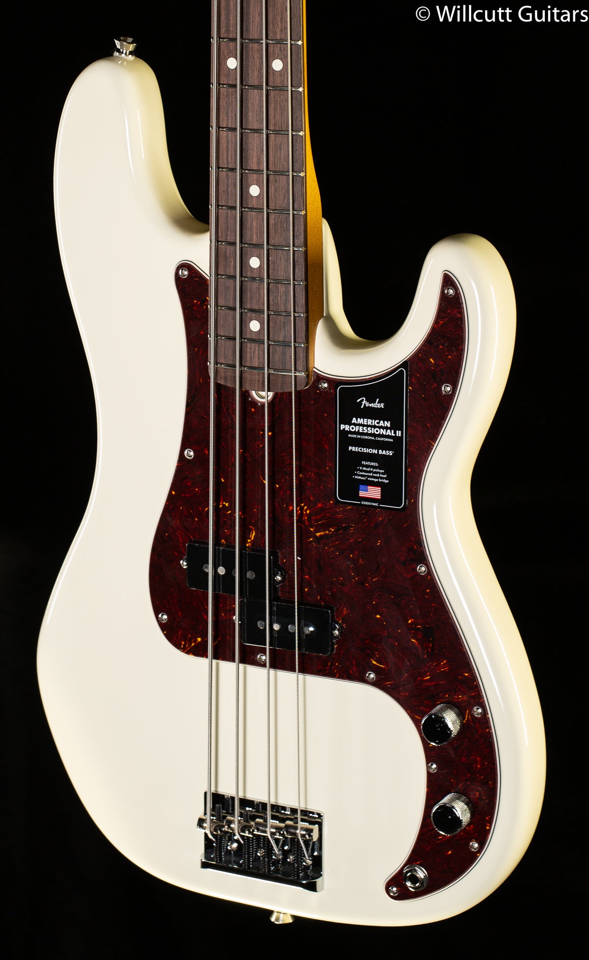 Fender American Professional II Precision Bass, Rosewood Fingerboard, Olympic White (955) Bass Guitar
