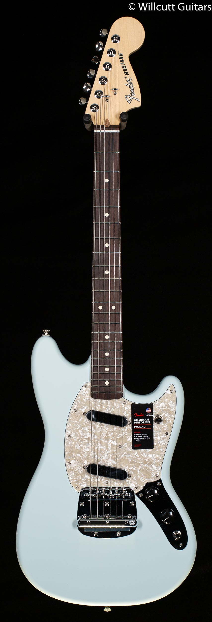 Fender American Performer Mustang Satin Sonic Blue - Willcutt Guitars