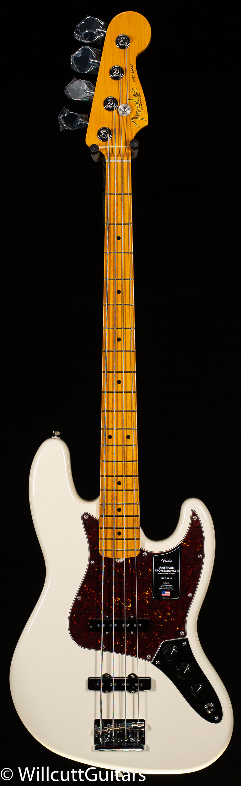 Fender American Professional II Jazz Bass, Maple Fingerboard, Olympic White  (255)