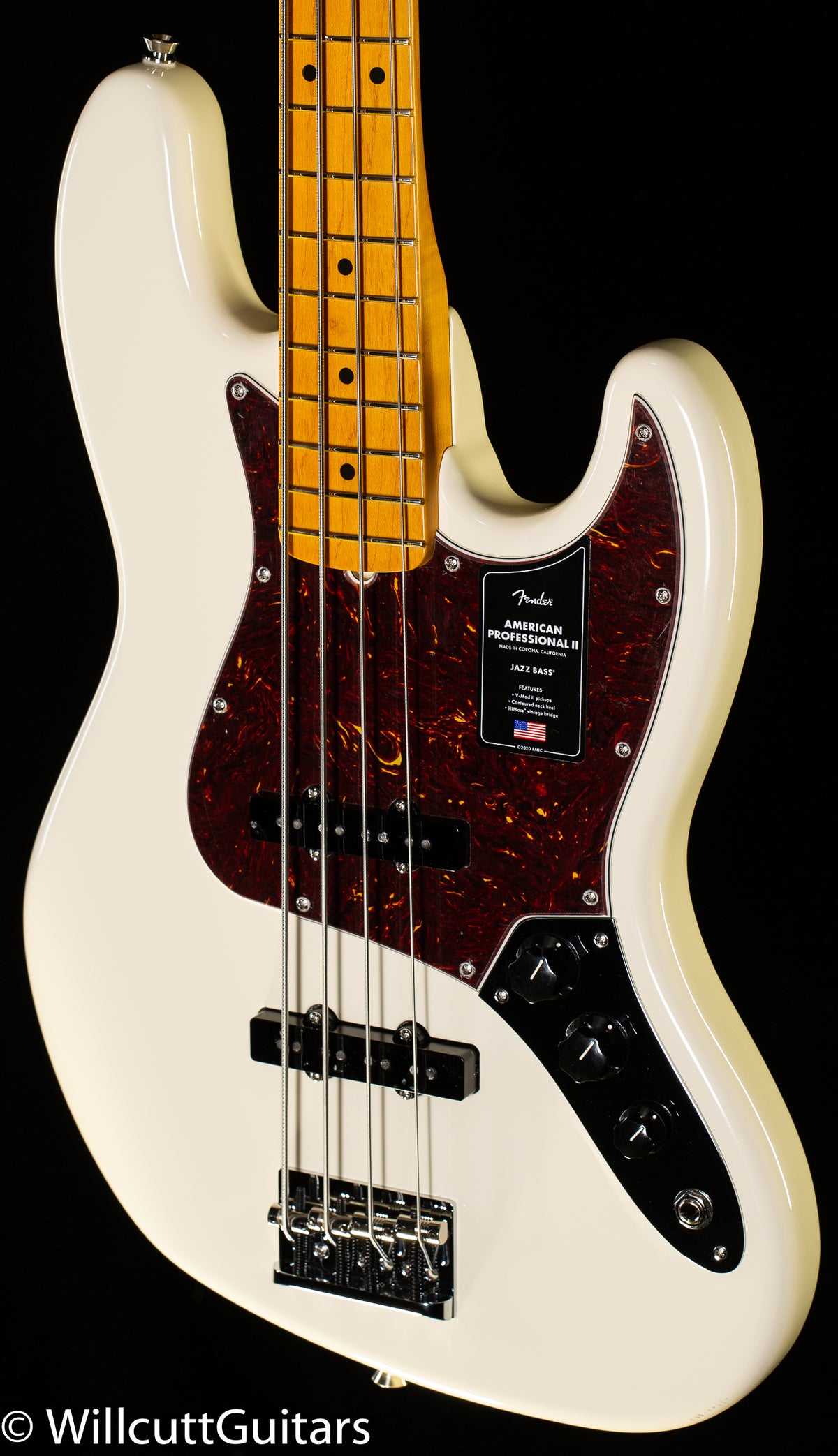 Fender American Professional II Jazz Bass, Maple Fingerboard, Olympic White (255)