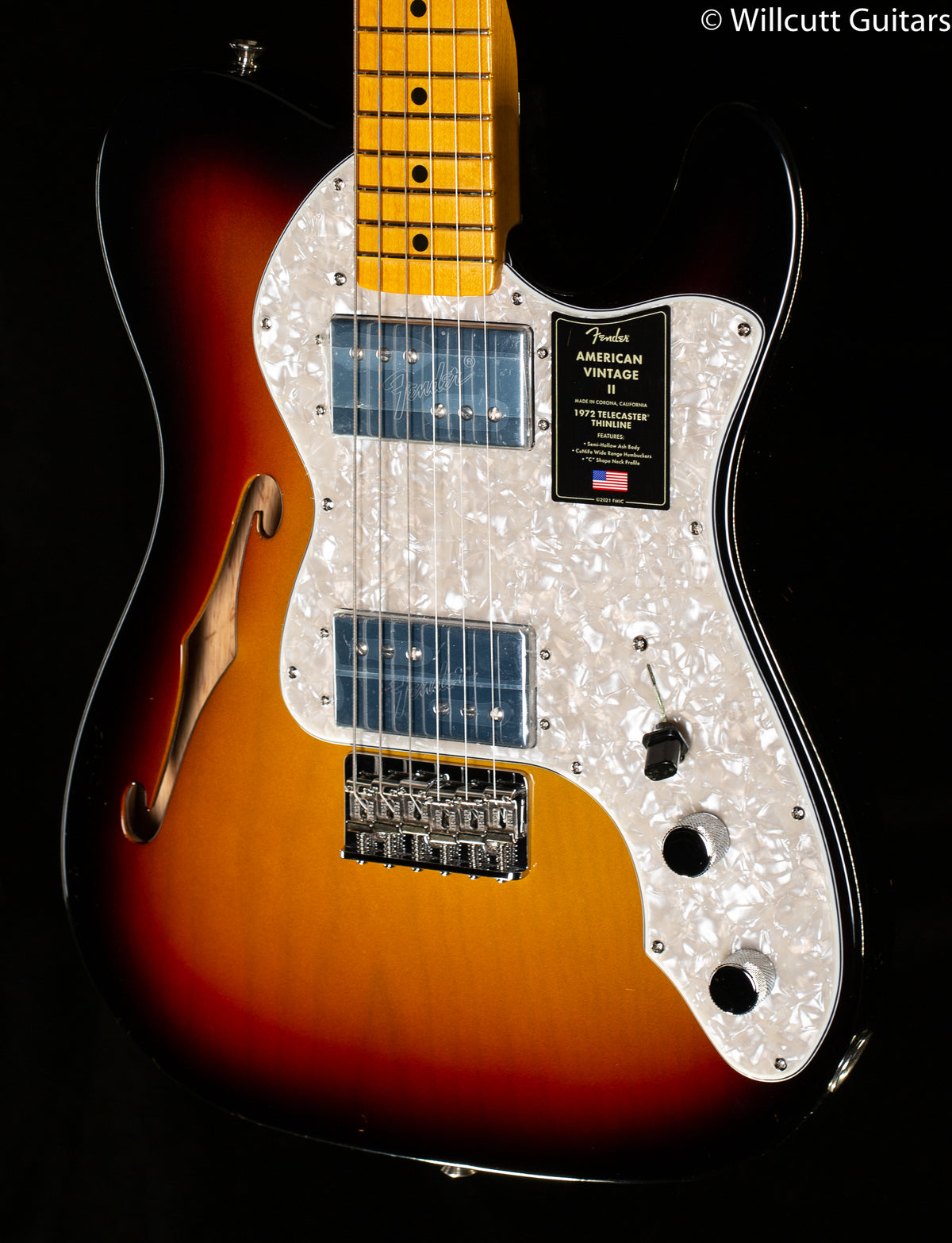 Fender American Vintage II 1972 Telecaster Thinline 3-Color Sunburst (469)