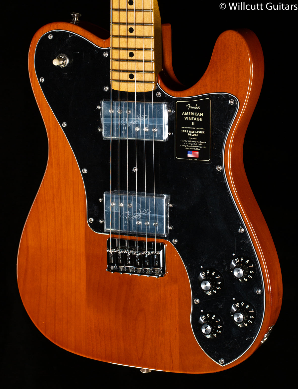 Fender American Vintage II 1975 Telecaster, Deluxe, Maple Fingerboard, Mocha (344)