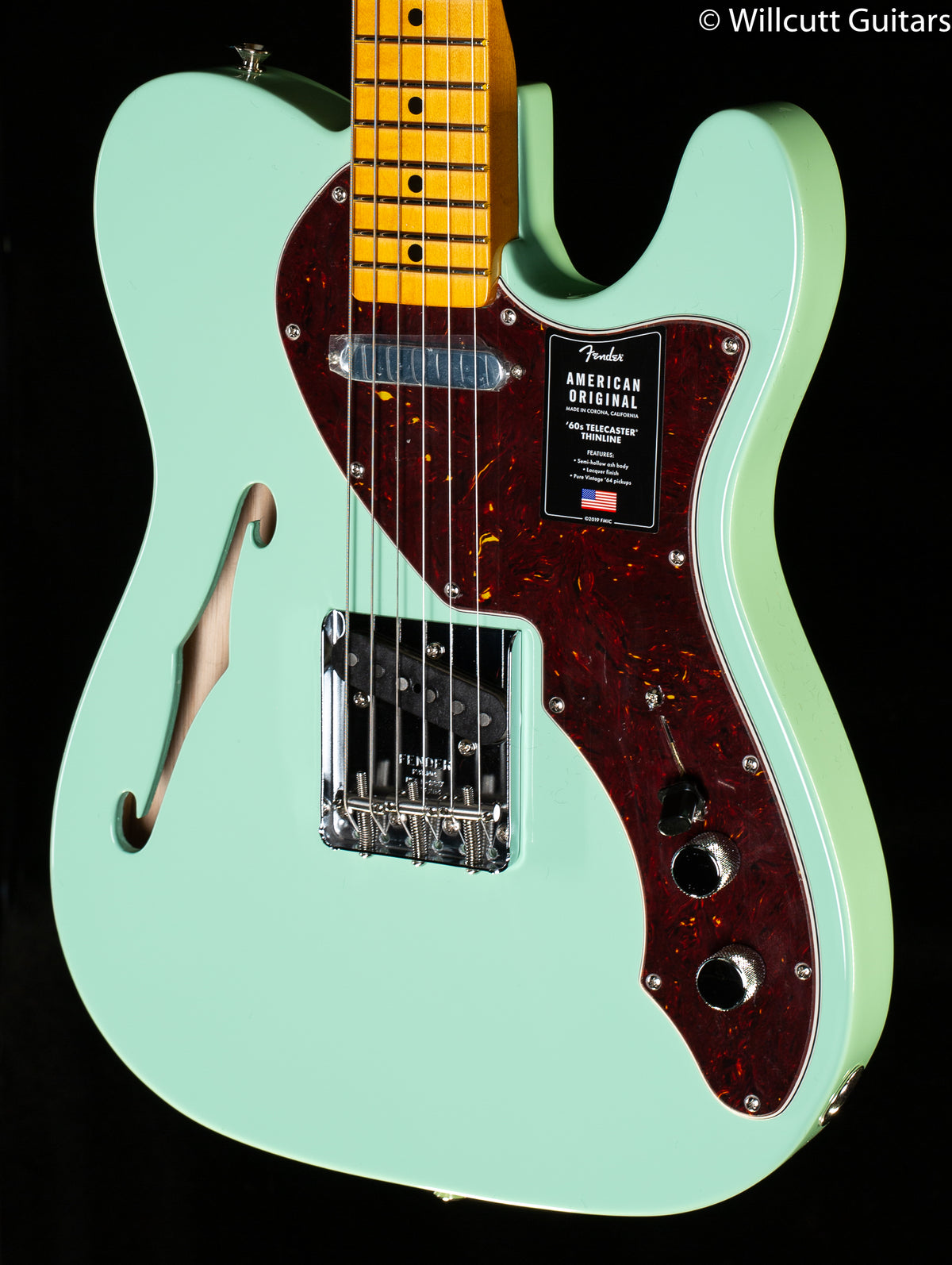 Fender American Original 60s Telecaster Thinline Maple Fingerboard Surf Green (752)