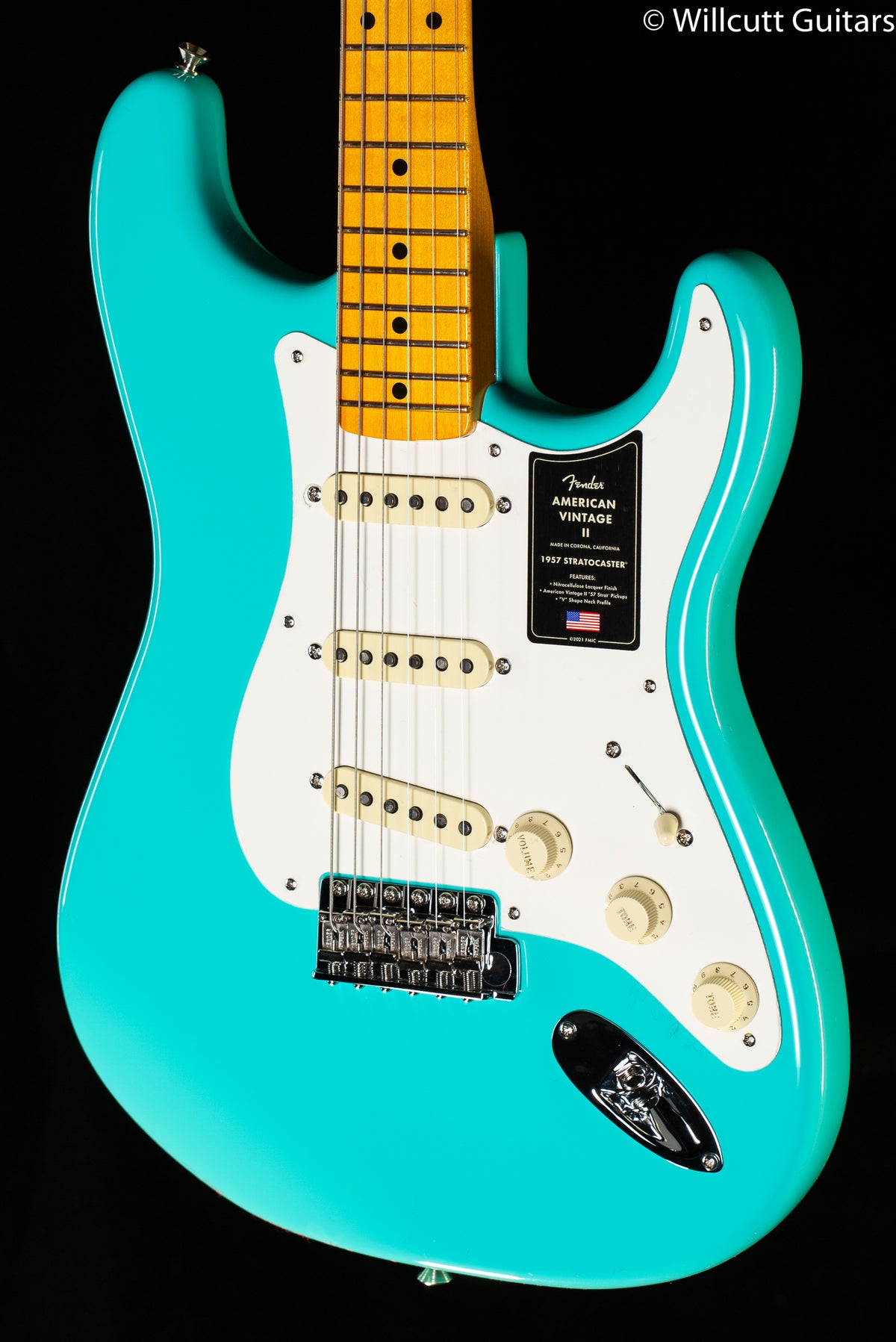 Fender American Vintage II 1957 Stratocaster Maple Fingerboard Sea Foam Green (744)