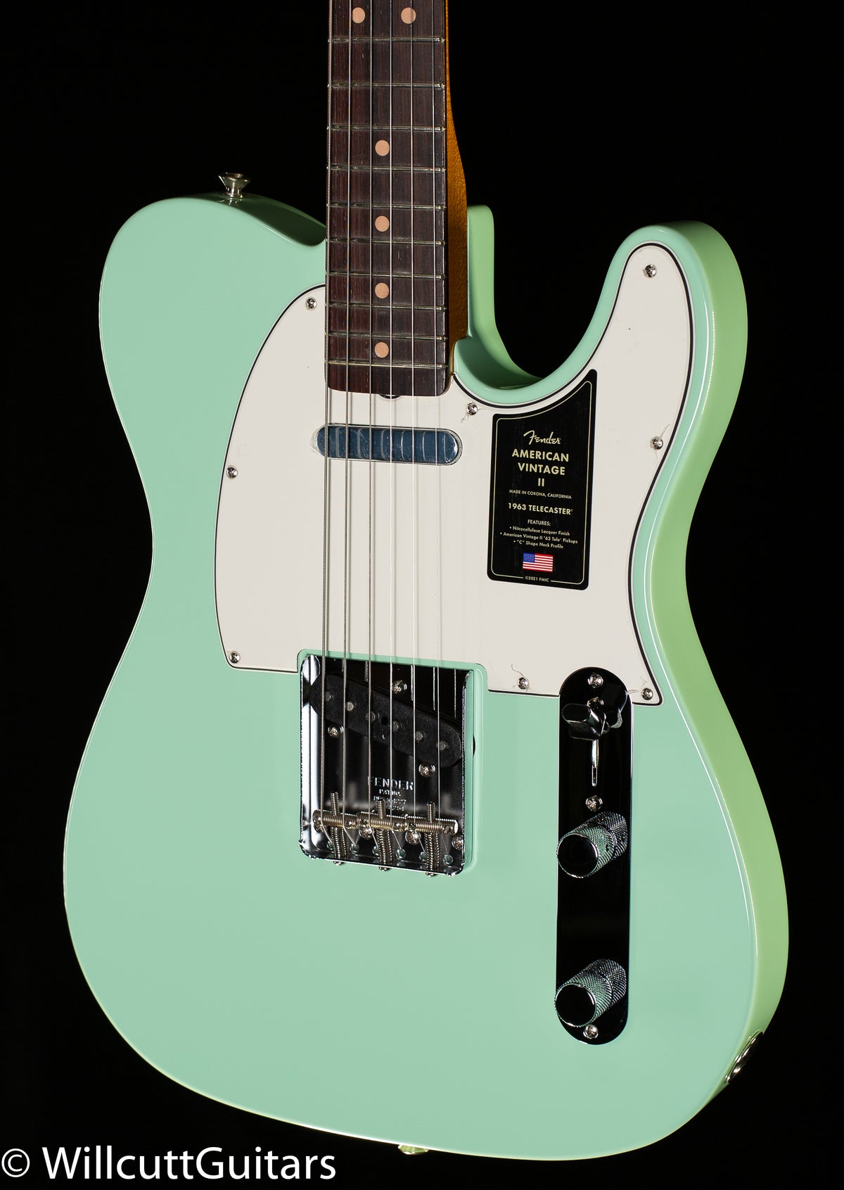 Fender American Vintage II 1963 Telecaster Rosewood Fingerboard Surf Green (419)