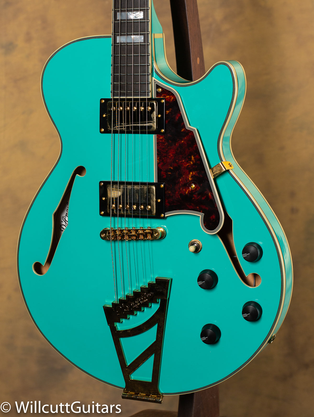 D&#39;Angelico Excel SS Semi-Hollow Stairstep Tailpiece Surf Green