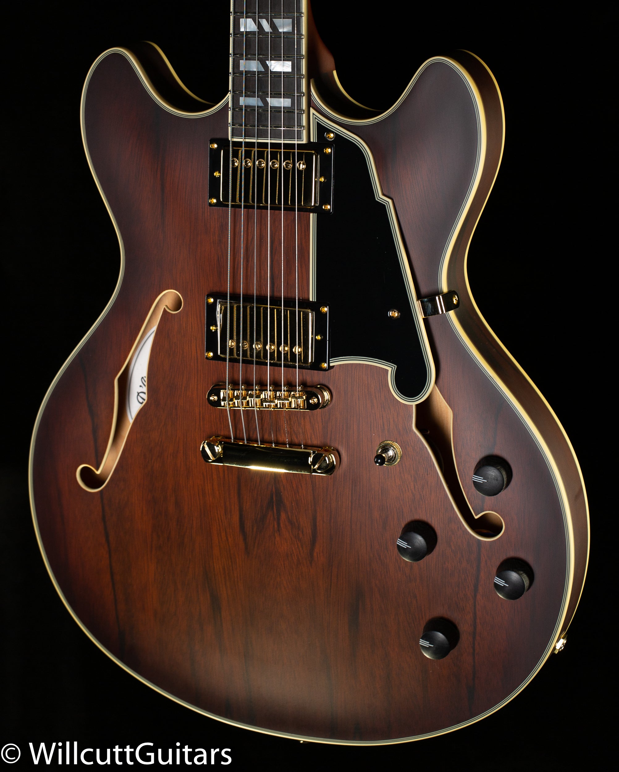 D'Angelico Deluxe DC Satin Brown Burst Limba (302) - Willcutt Guitars