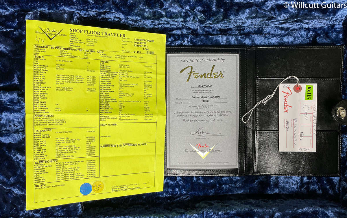 Fender Custom Shop Postmodern Strat Journeyman Relic Rosewood Fingerboard Aged Black (636)