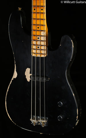 Fender Custom Shop Dusty Hill Signature Precision Bass Heavy Relic Black Bass Guitar