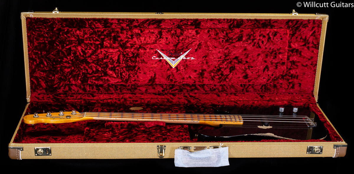 Fender Custom Shop Dusty Hill Signature Precision Bass Heavy Relic Black Bass Guitar (808)