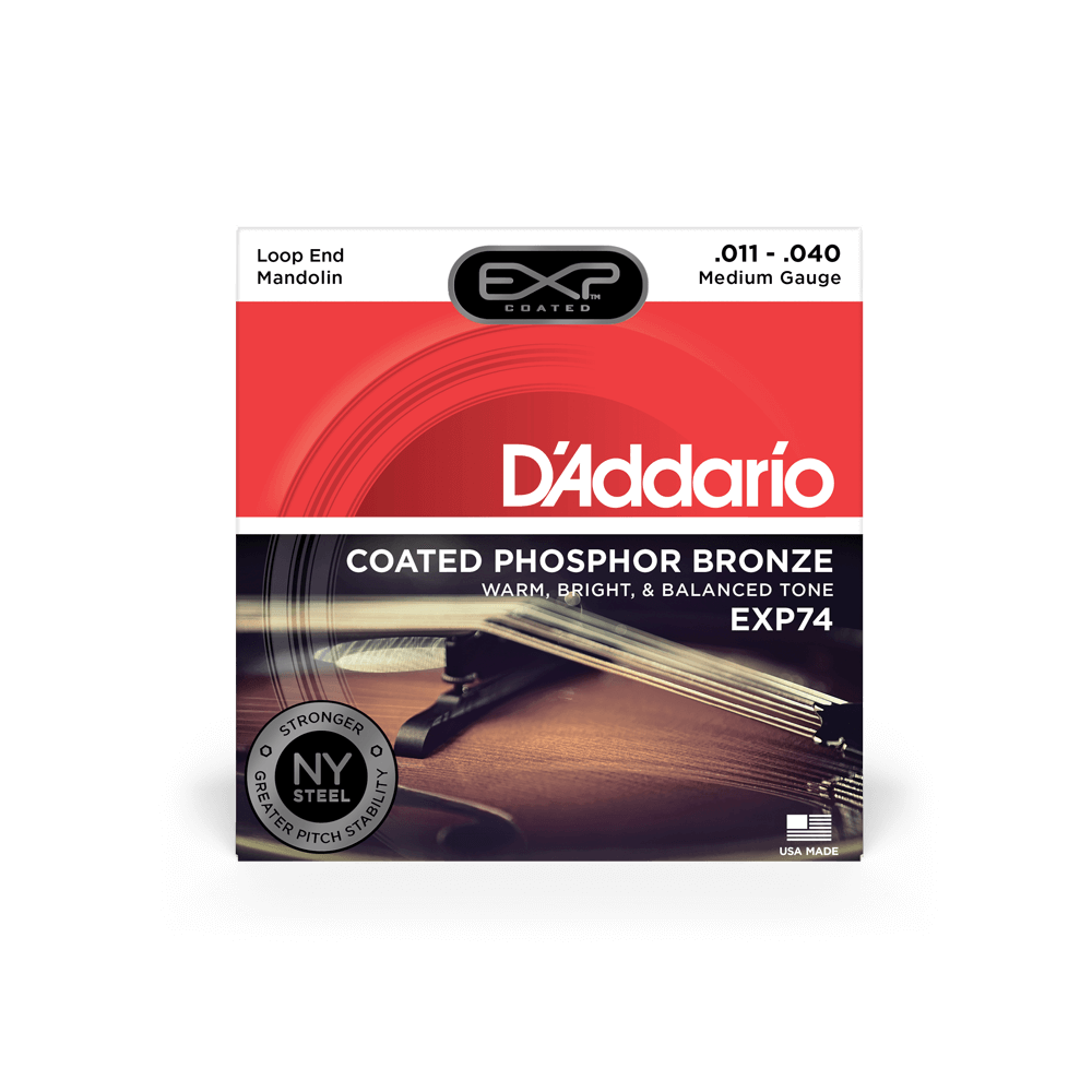 D'Addario EXP74 11-40 Medium, Coated Phosphor Bronze, Mandolin