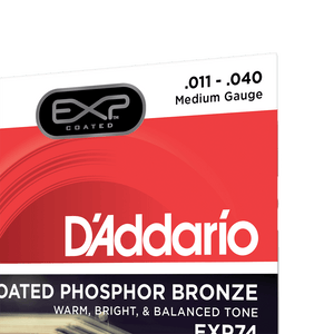 D'Addario EXP74 11-40 Medium, Coated Phosphor Bronze, Mandolin