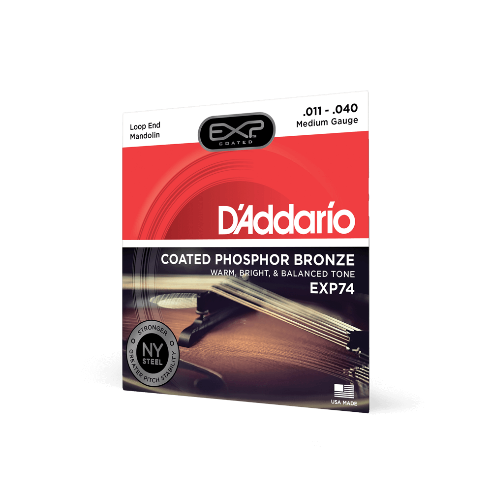 D'Addario EXP74 11-40 Medium, Coated Phosphor Bronze, Mandolin