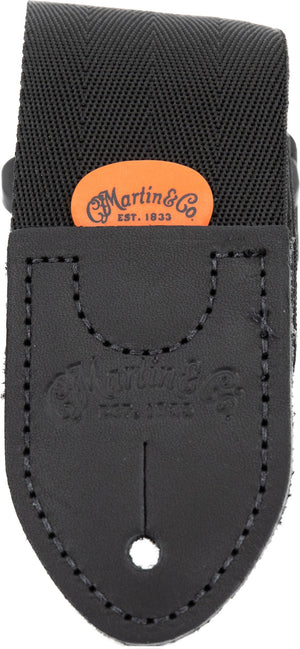 Martin Strap Nylon w/Leather Ends, Black