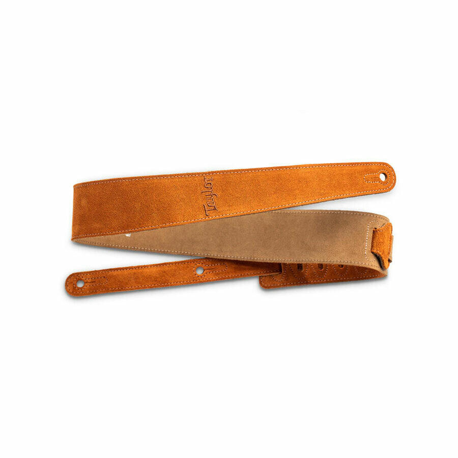 Taylor 2.5" Embroidered Suede Guitar Strap Honey