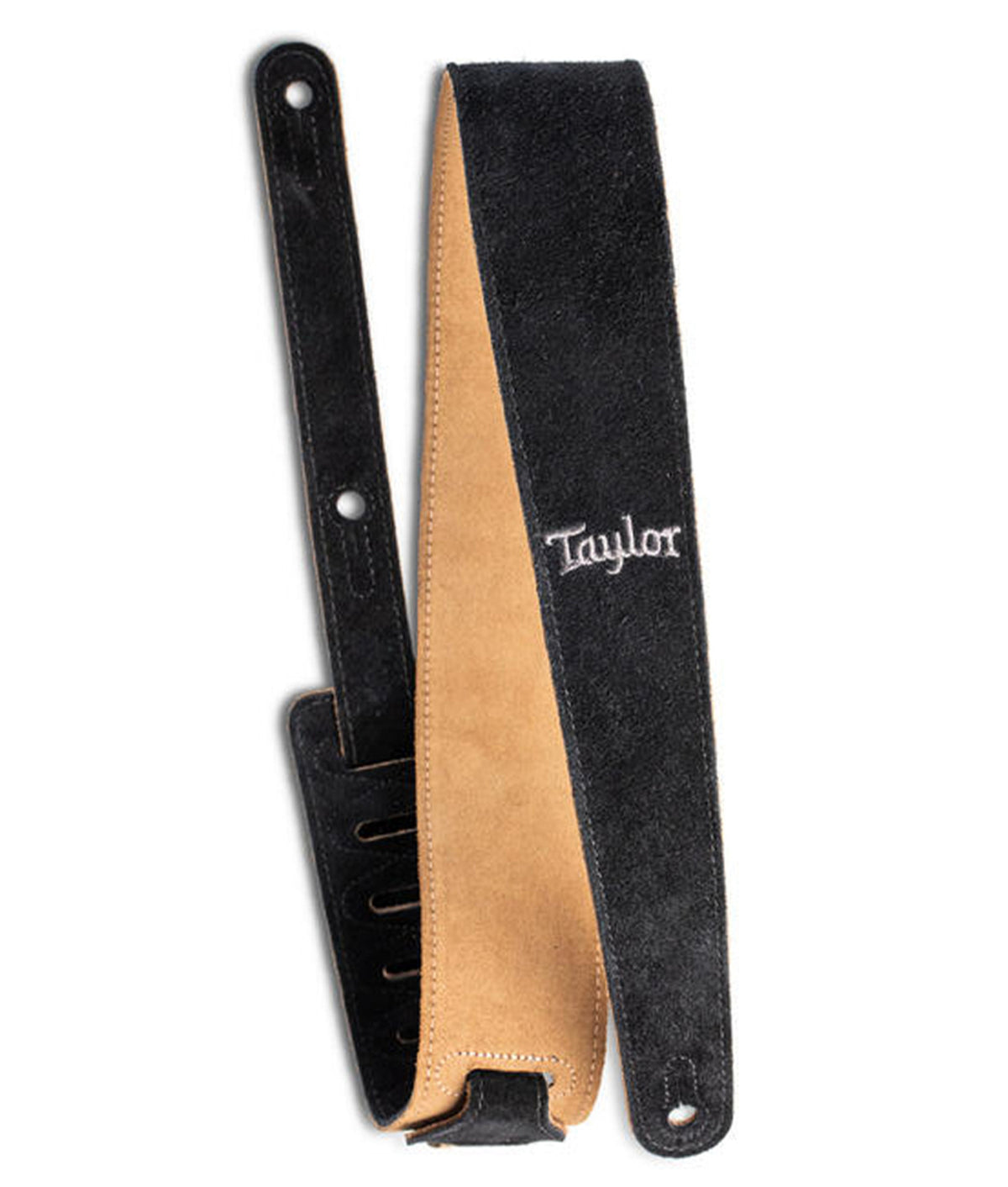 Taylor Strap Black Suede Embroidered