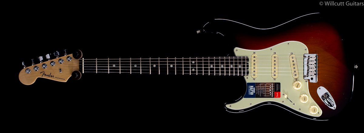 Fender American Elite Stratocaster 3-Tone Sunburst Ebony Lefty